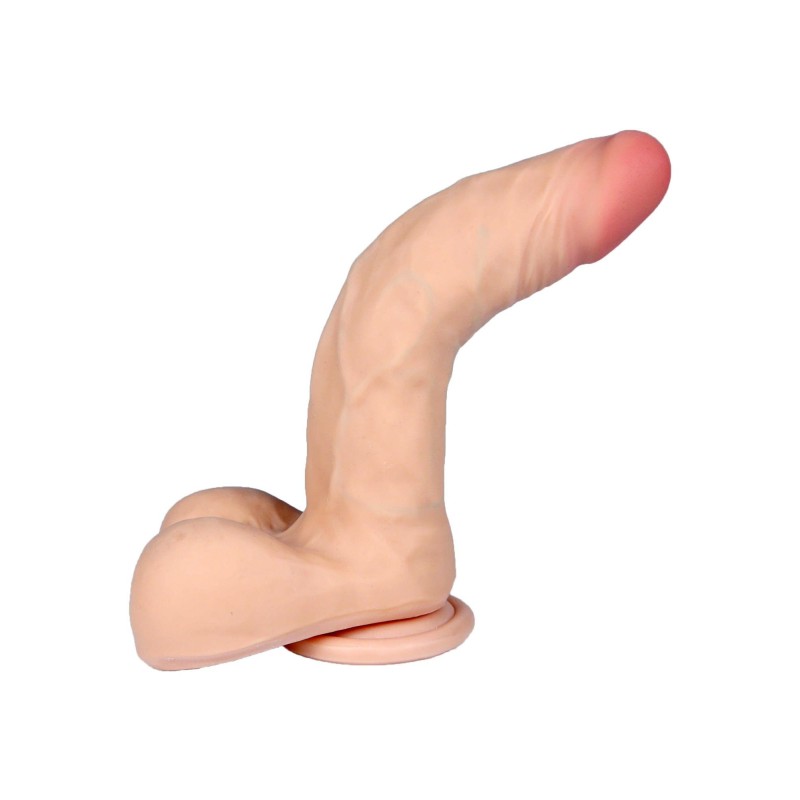 Dildo z kręgosłupem członek penis z jądrami 23cm